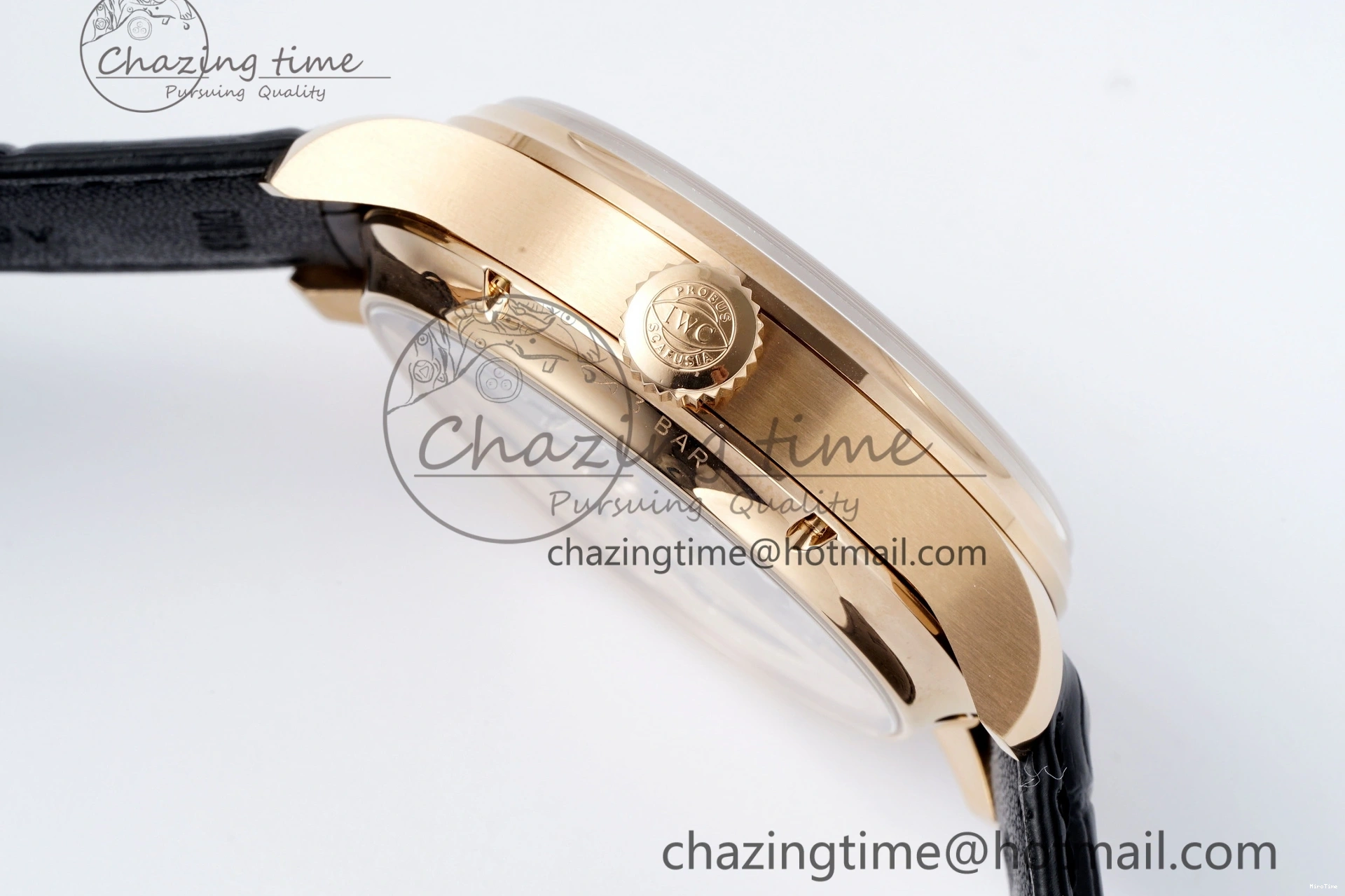 MIROTIME 1222 Portugieser Perpetual Calendar RG 5033 APSF 1:1 Best Edition White Dial on Black Leather Strap A52610 Clone TechFriendly 7043